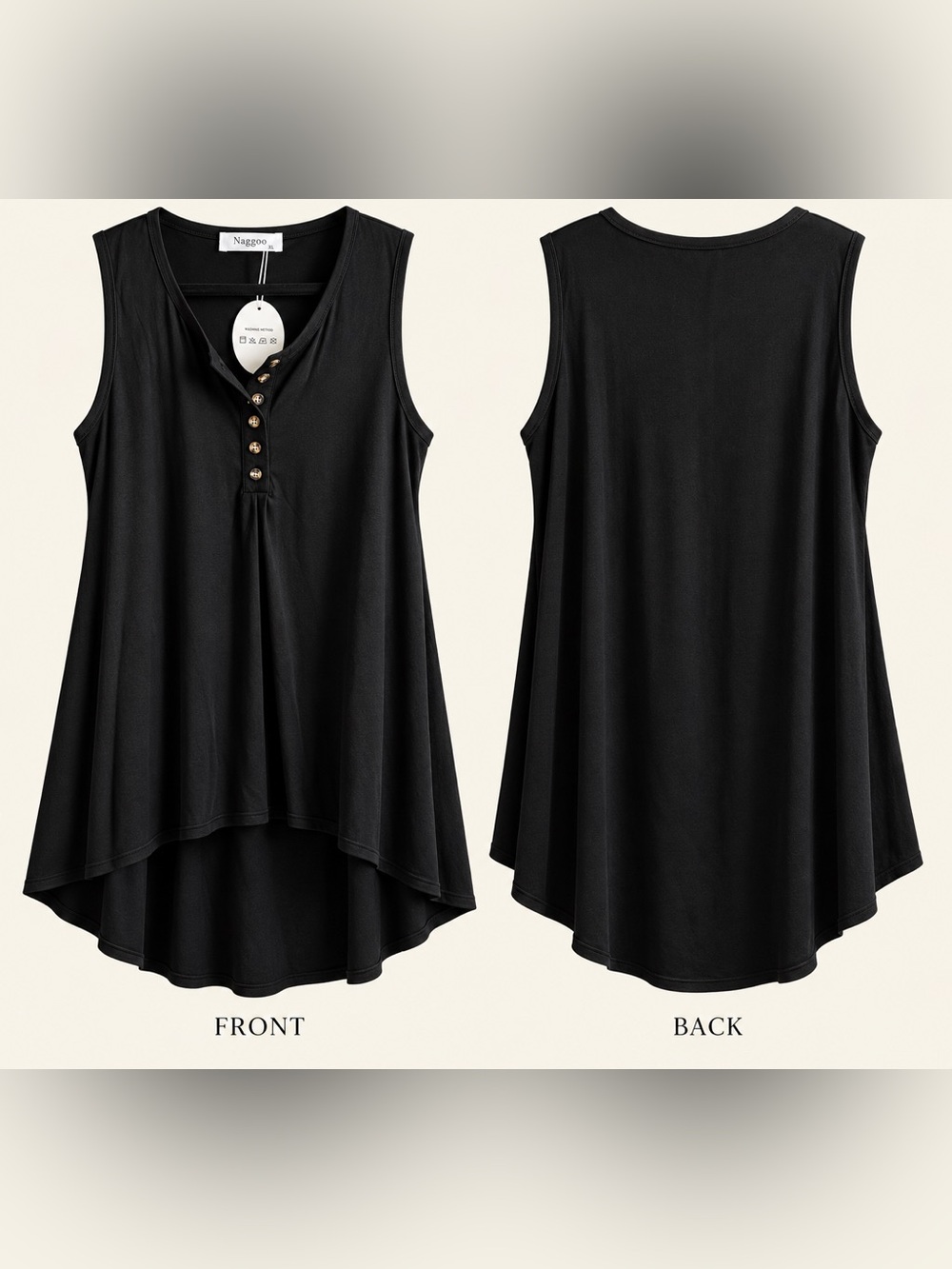 Sleeveless High Low Tunic Top